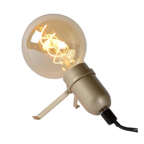 Lucide PUKKI - Tafellamp - LED - E27 - 1x5W 2200K - Mat Goud / Messing - detail 1